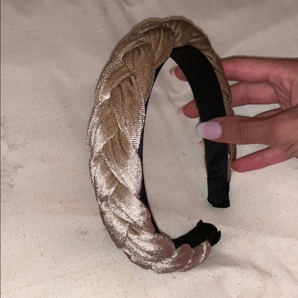 Braided velvet headband